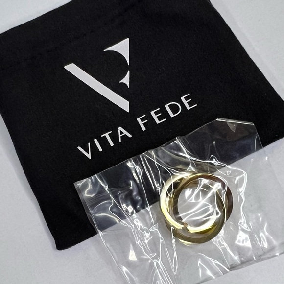 Vita Fede Interlocking Bands Rings 24k Gold Plated Brass Pave Swarovski Crystals - Picture 6 of 7